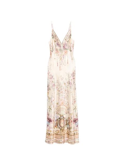 Adorned In Aranjuez floral-print crystal-embellished maxi dress by CAMILLA