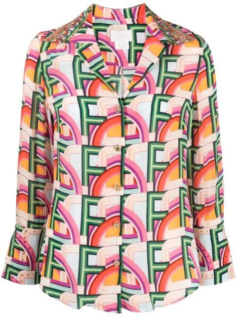 An Italian Welcome silk pajama shirt by CAMILLA