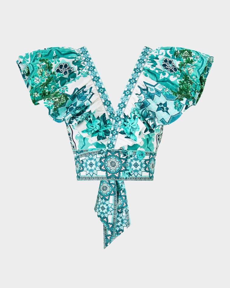 Balearic Bebe Ruffle Wrap Top by CAMILLA