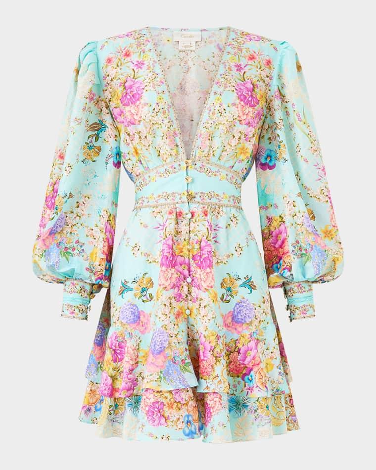 Bazaar Blooms Button-Front Frill Dress by CAMILLA