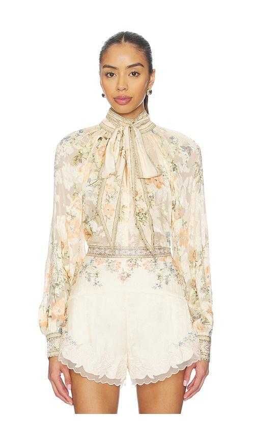 Camilla Detachable Bow Raglan Blouse in Neutral by CAMILLA