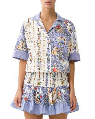 Cropped Camp Collar Blouse by CAMILLA