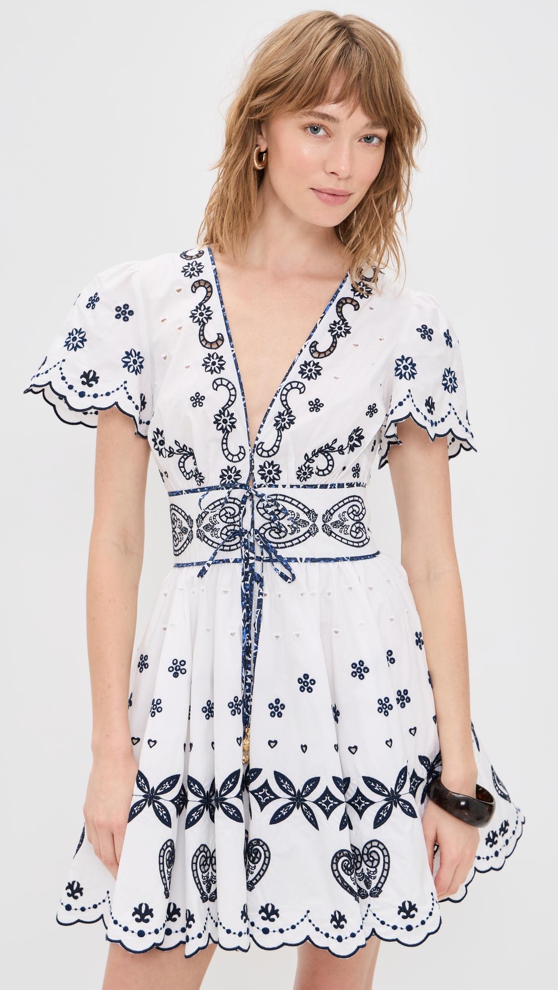 Embroidered Tile Mini Dress by CAMILLA