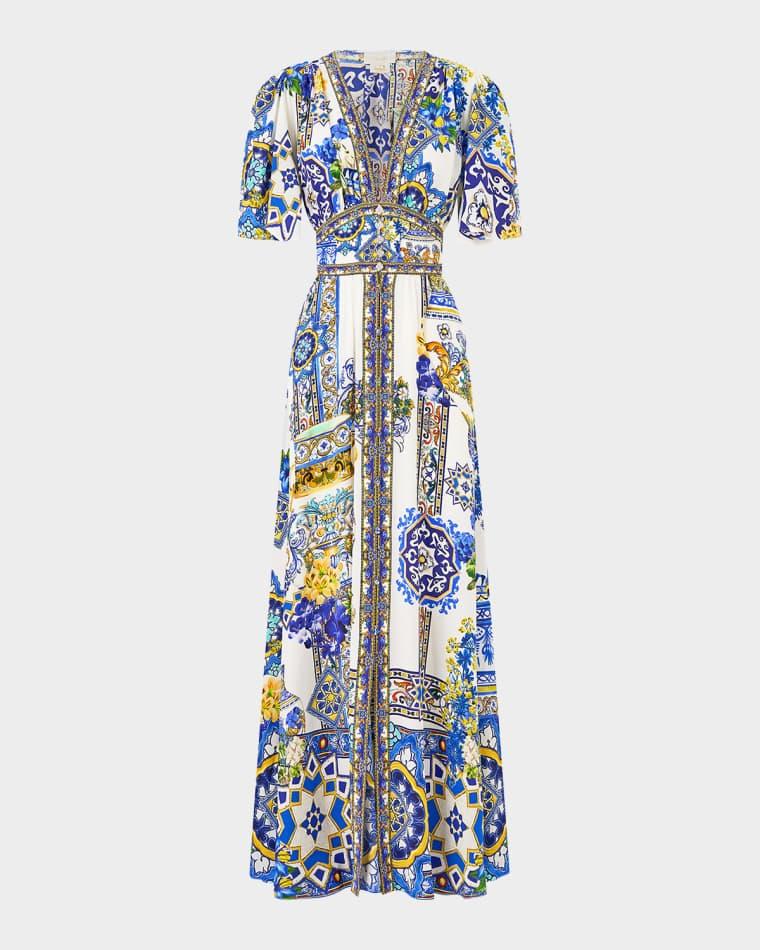 Espana Nirvana Shaped Waistband Dress with Flutter Sleeves by CAMILLA
