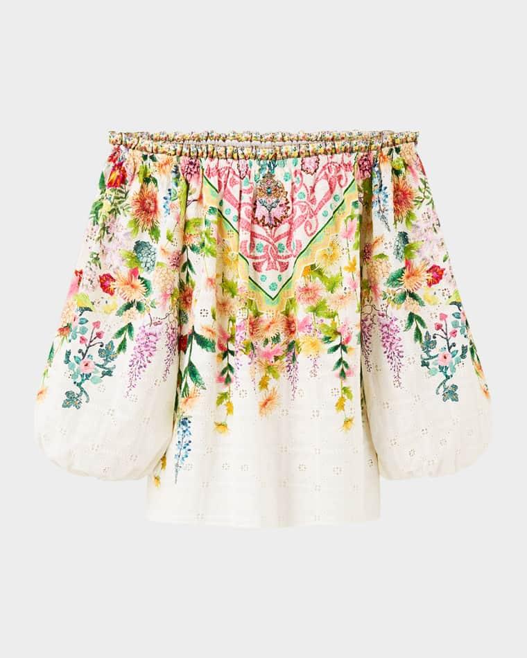 Floral Frill Off-Shoulder Blouse by CAMILLA