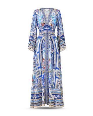 Kimono Sleeve Silk Dress Swim Cover-Up by CAMILLA