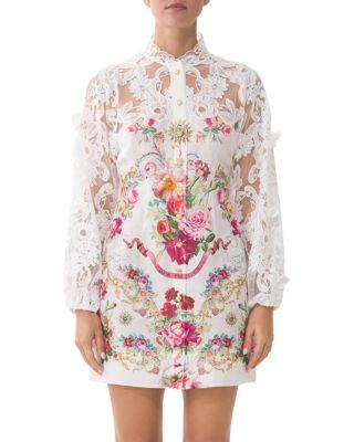 Lace Sleeve Mini Dress by CAMILLA