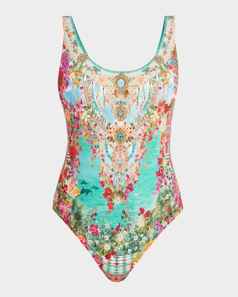 Meet Me in Mallorca Wide-Strap Scoop One-Piece Swimsuit by CAMILLA
