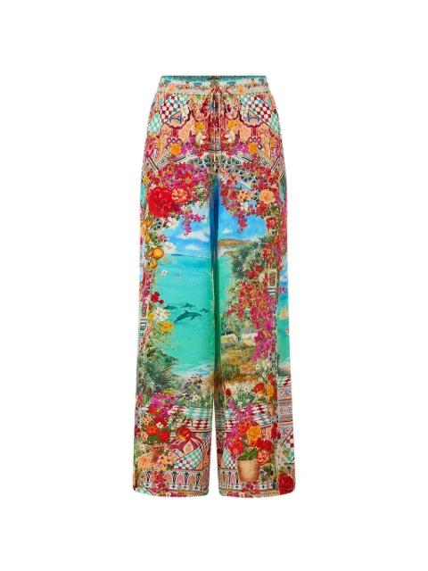 Meet me in Mallorca straight-leg printed trousers by CAMILLA
