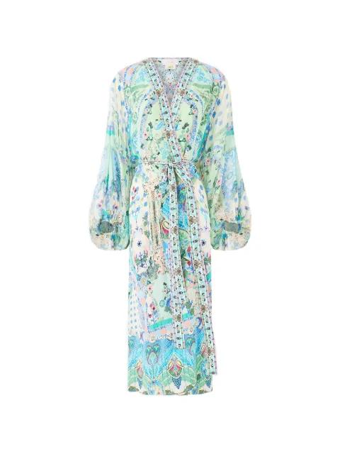 Midsummer floral-pattern midi dress by CAMILLA