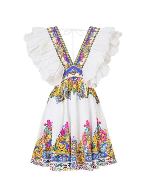 Milla in Sevilla double frill sleeve printed mini dress by CAMILLA