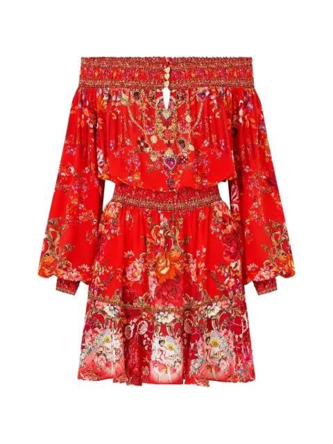 Olé Olé off-shoulder floral mini dress by CAMILLA