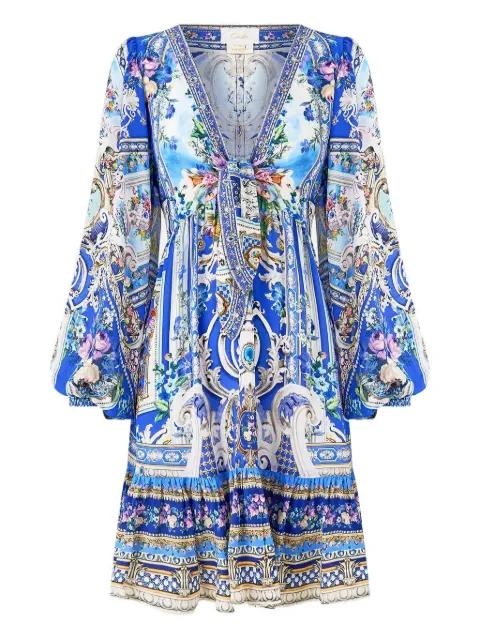 Ottoman Opulence V-neck mini dress by CAMILLA