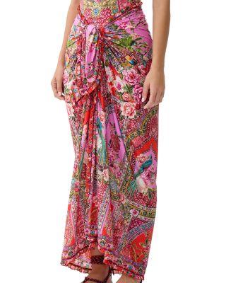 Printed Ruffle Trim Sarong Swim Cover-Up by CAMILLA Printed Ruffle Trim Sarong Swim Cover-Up by CAMILLA