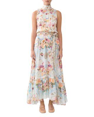 Silk Tie Neck Maxi Dress by CAMILLA