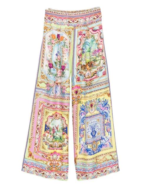 Spirit Of Santa Maria floral-panelled silk trousers by CAMILLA