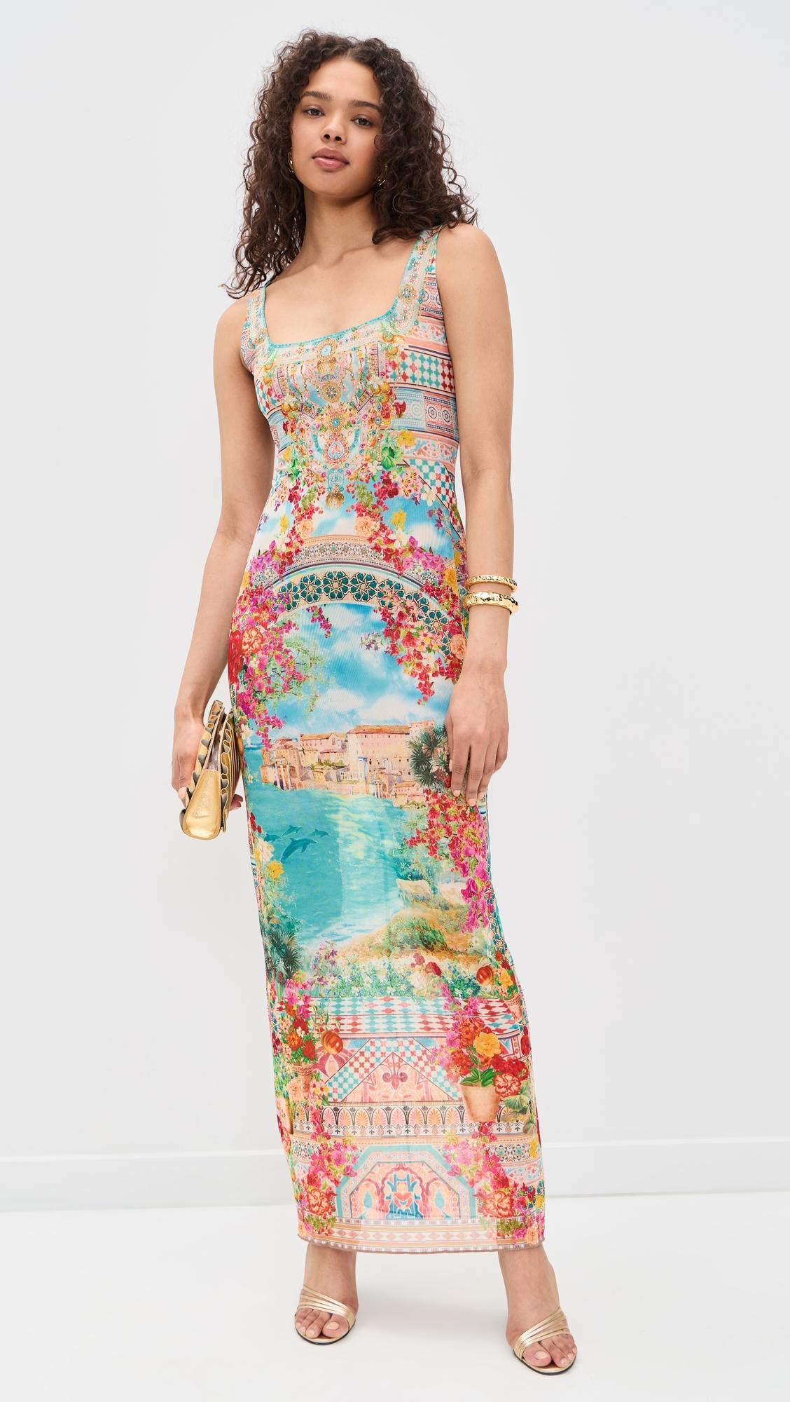 Square Neck Beach Maxi Dress with Low Back by CAMILLA