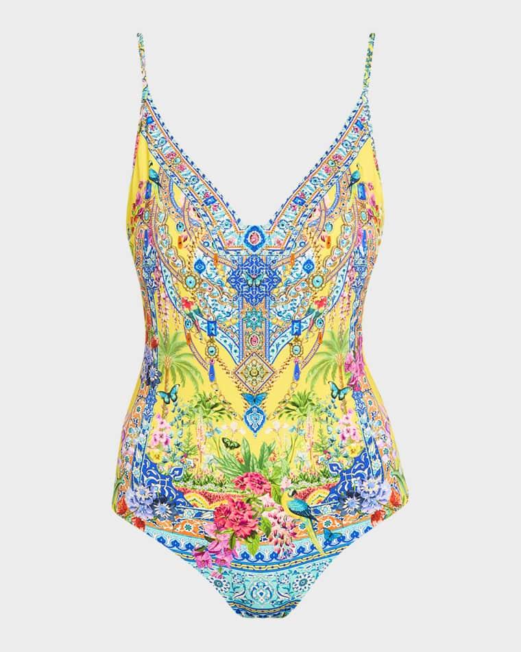 Sultanahmet Summer Wired V-Neck One-Piece Swimsuit by CAMILLA