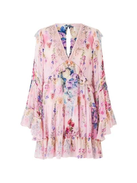 Swing floral-pattern mini dress by CAMILLA