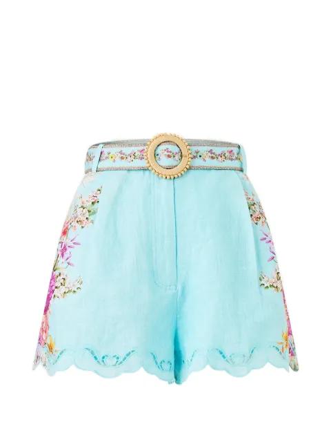 Tuck front floral print shorts by CAMILLA
