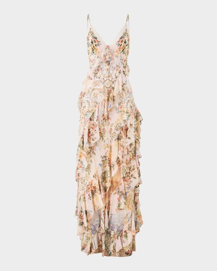 Twilight in Istanbul Asymmetrical Ruffle Slip Dress by CAMILLA