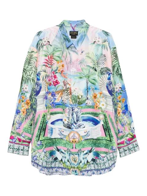 animal-print point-collar shirt by CAMILLA