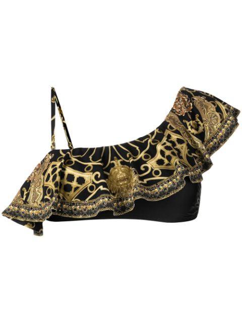 baroque pattern-print bikini top by CAMILLA
