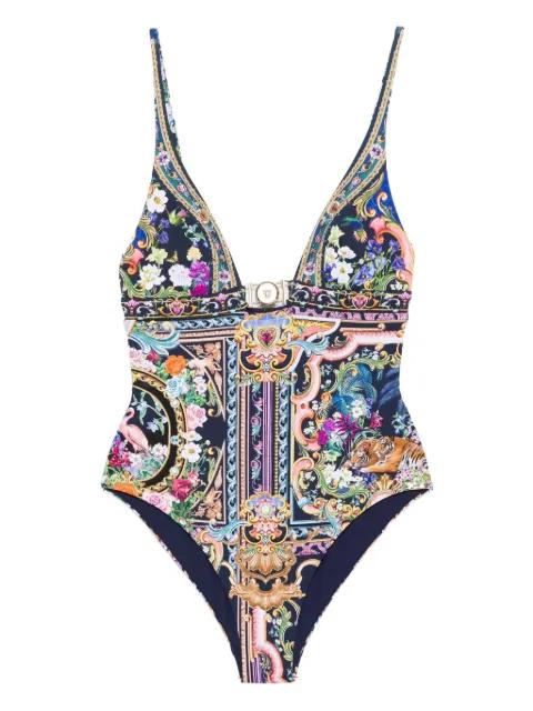 baroque-print clasp swimsuit by CAMILLA