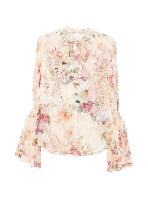 floral-print jacquard blouse by CAMILLA