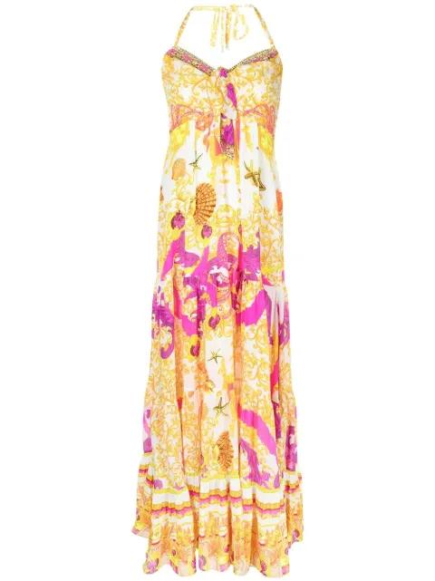 graphic-print halterneck midi dress by CAMILLA