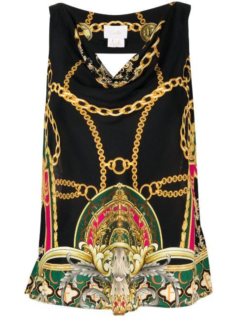 graphic-print silk top by CAMILLA