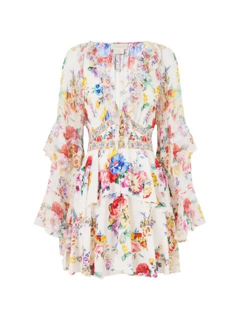 mini ruffled-sleeve floral dress by CAMILLA