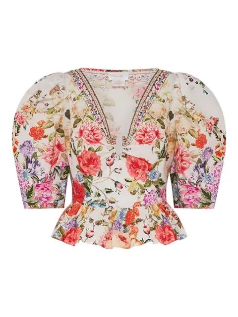 puff-sleeves hardware blouse by CAMILLA