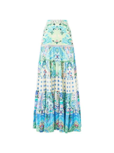 spliced tiered maxi skirt by CAMILLA