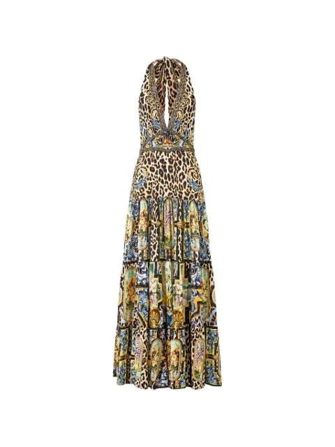 tiered halterneck maxi dress by CAMILLA