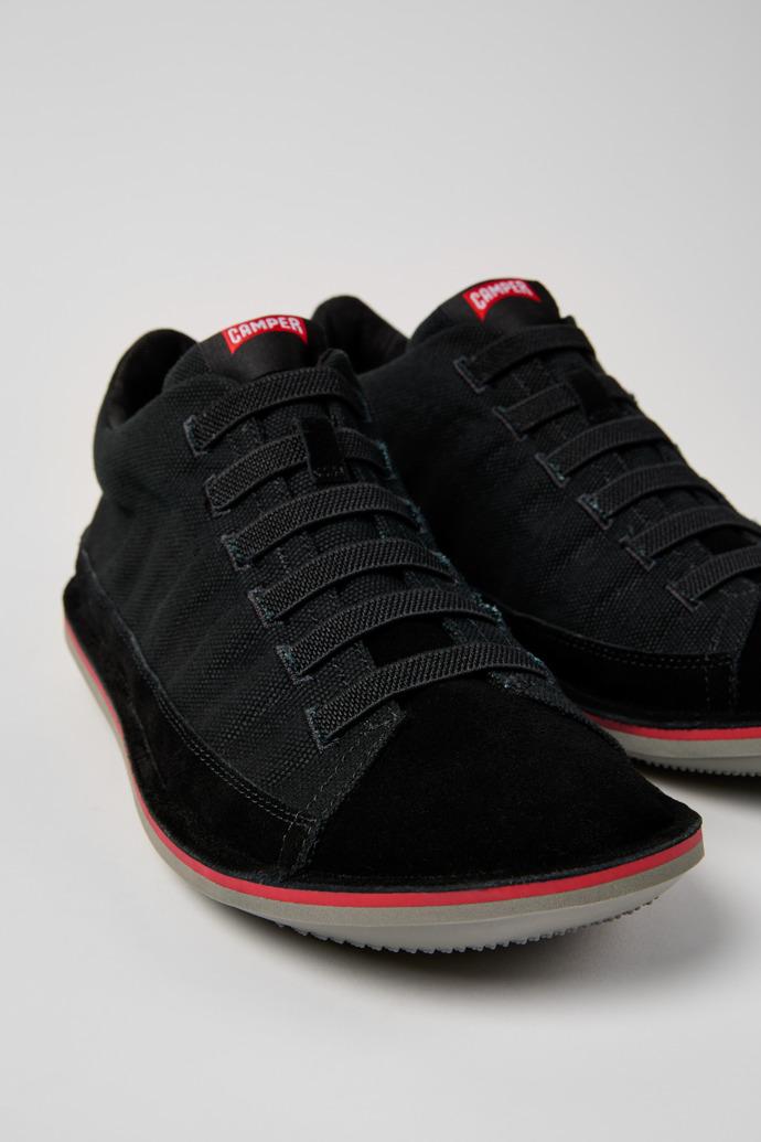 Beetle Black Textile and Nubuck Leather Ankle Boots for Men. by CAMPER