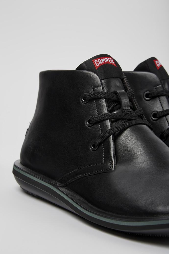 Beetle Black leather ankle boots for men by CAMPER