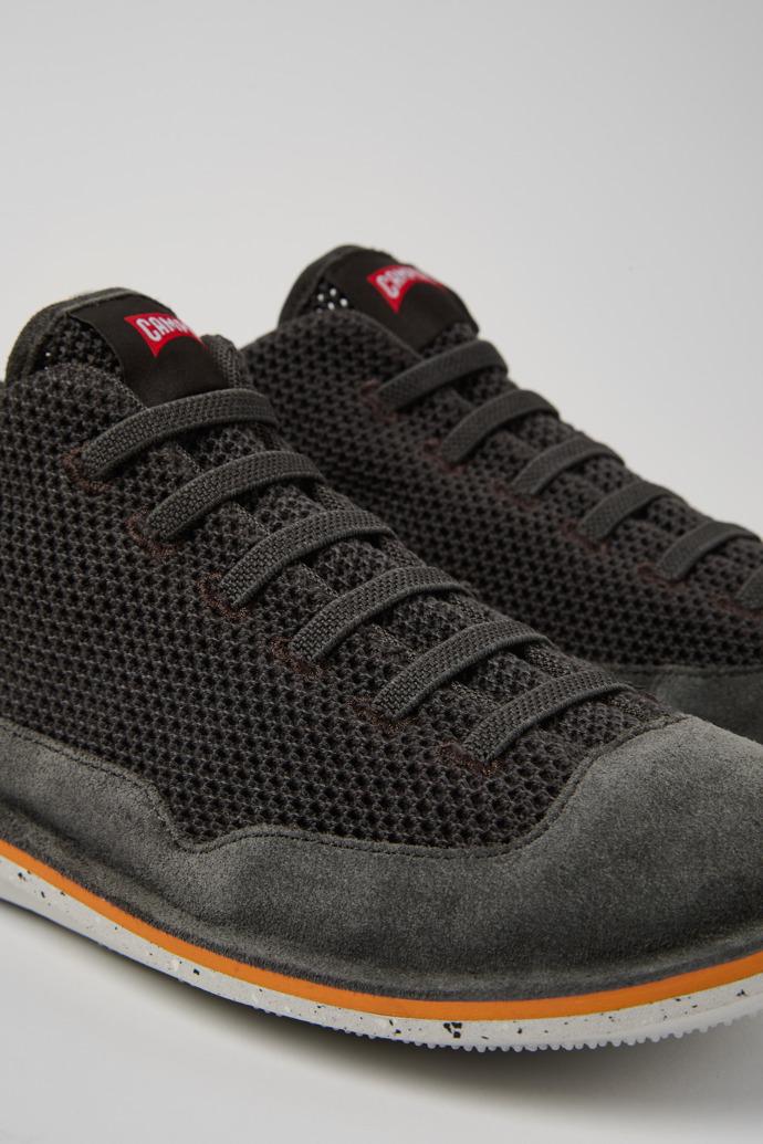Beetle Gray Textile and Nubuck Leather Ankle Boots for Men. by CAMPER