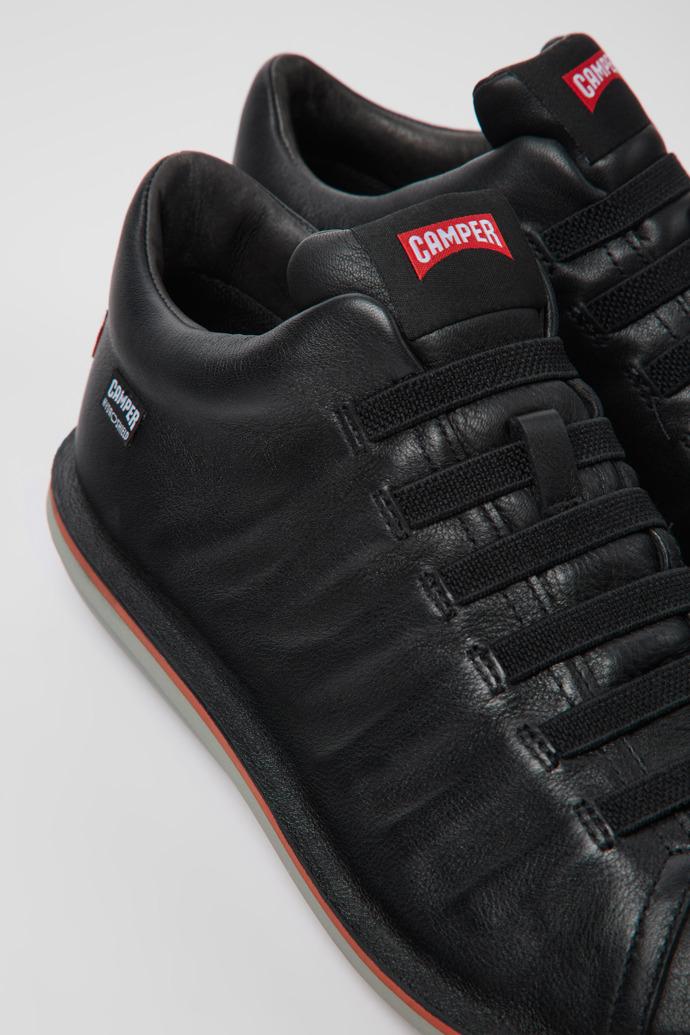 Beetle HYDROSHIELD® Black leather ankle boots for men by CAMPER