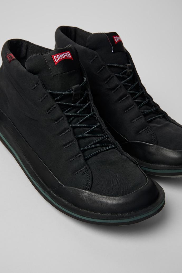 Beetle PrimaLoft® Black textile and leather ankle boots for men by CAMPER