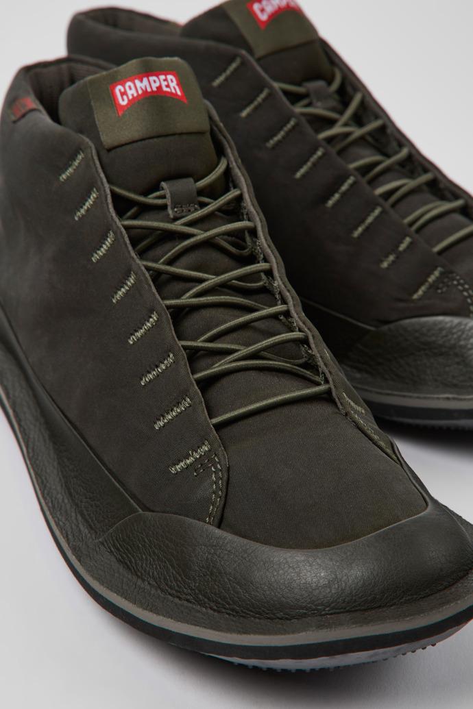 Beetle PrimaLoft® Green textile and nubuck ankle boots for men by CAMPER