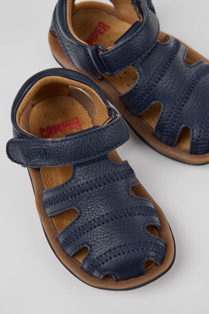 Bicho Blue Leather Closed Sandals for Kids. by CAMPER