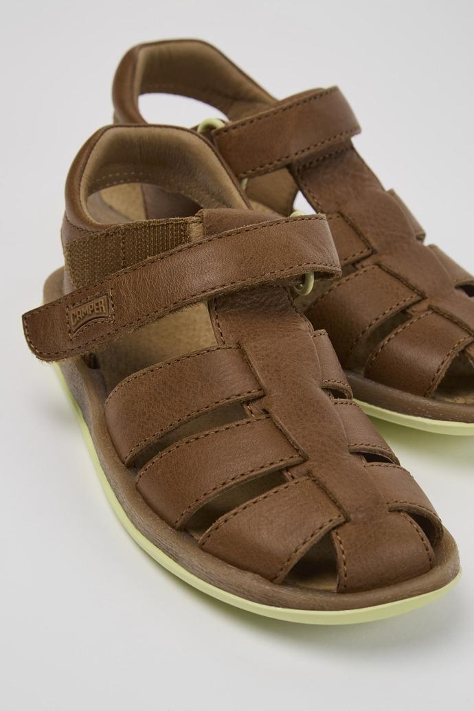 Bicho Brown Leather Kids' Closed Sandal. by CAMPER