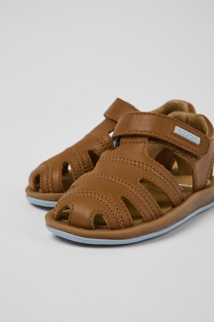 Bicho Brown leather sandals for kids by CAMPER
