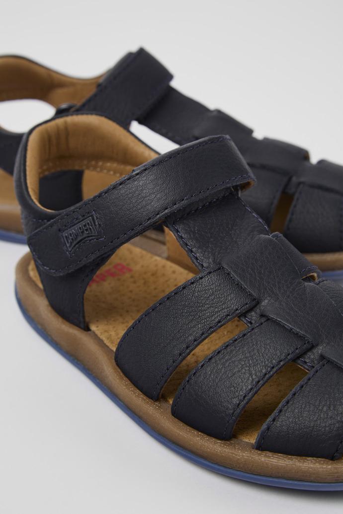 Bicho Dark blue leather sandals for kids by CAMPER