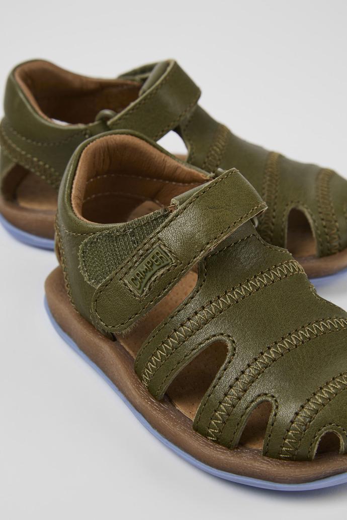 Bicho Green Leather Sandal by CAMPER