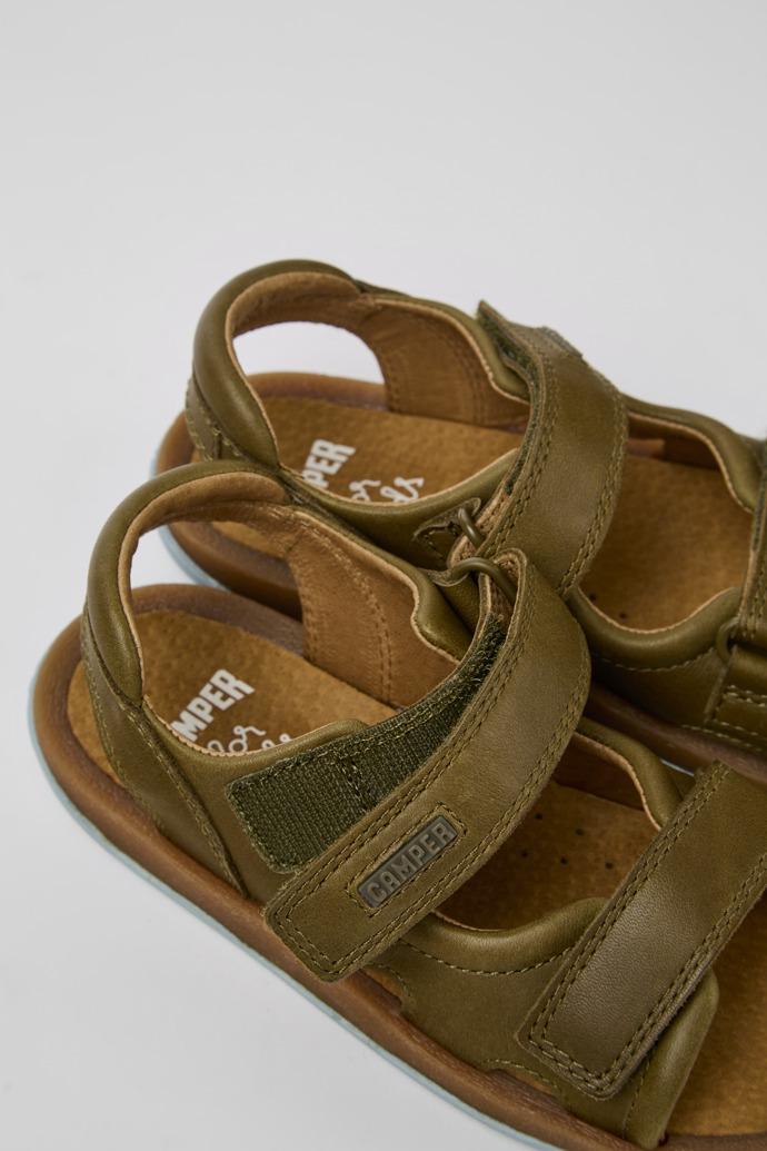 Bicho Green leather sandals for kids by CAMPER