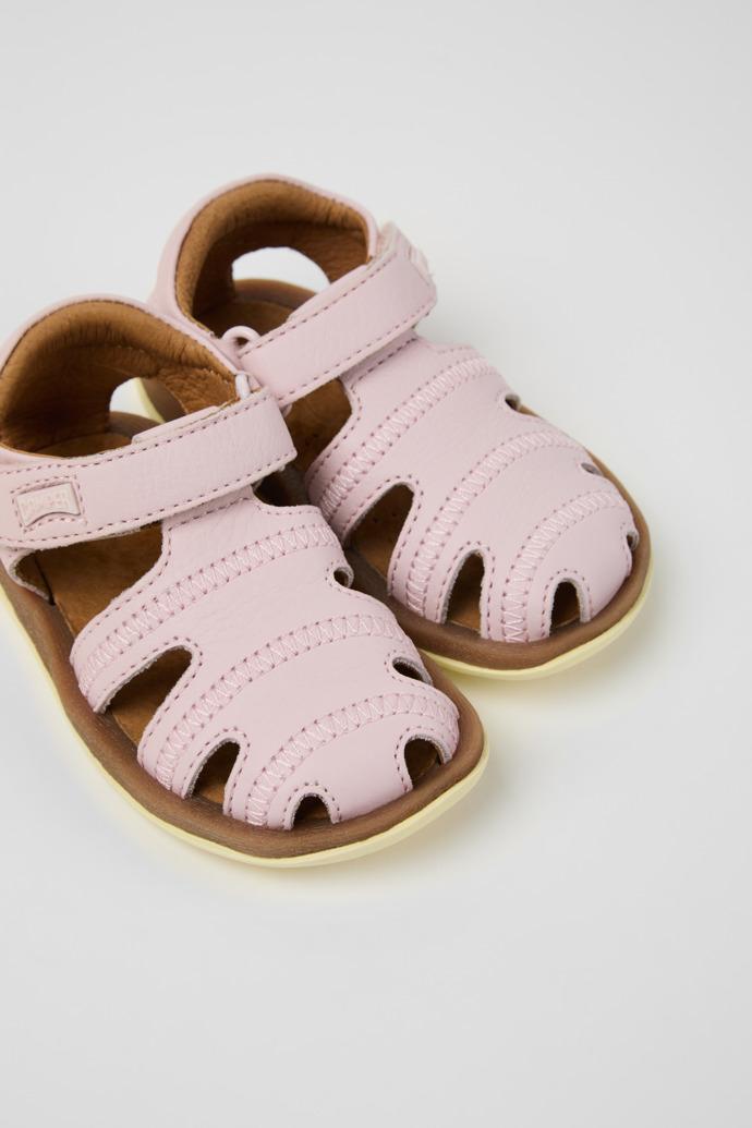 Bicho Pink Leather Closed Sandals for kids. by CAMPER