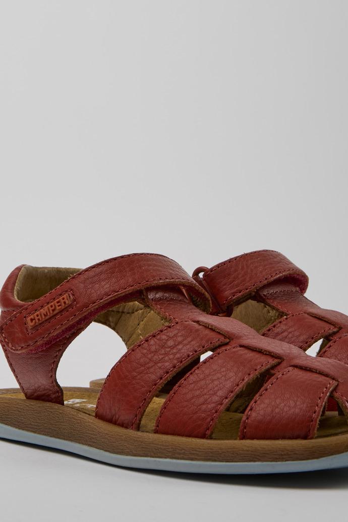 Bicho Red leather sandals for kids by CAMPER
