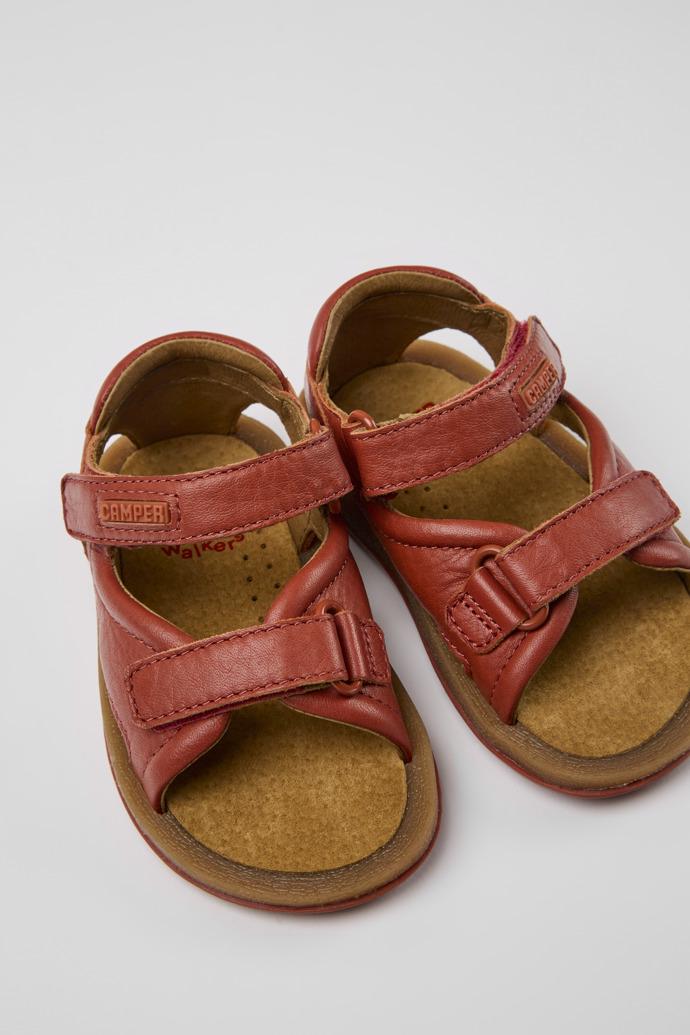 Bicho Red leather sandals for kids by CAMPER
